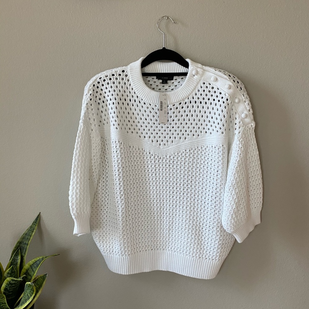 JCrew white lightweight sweater